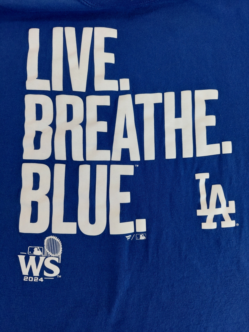 Fanatics LA Dodgers 2024 World Series "Live Breathe Blue" Tee 2XL - Picture 5 of 6
